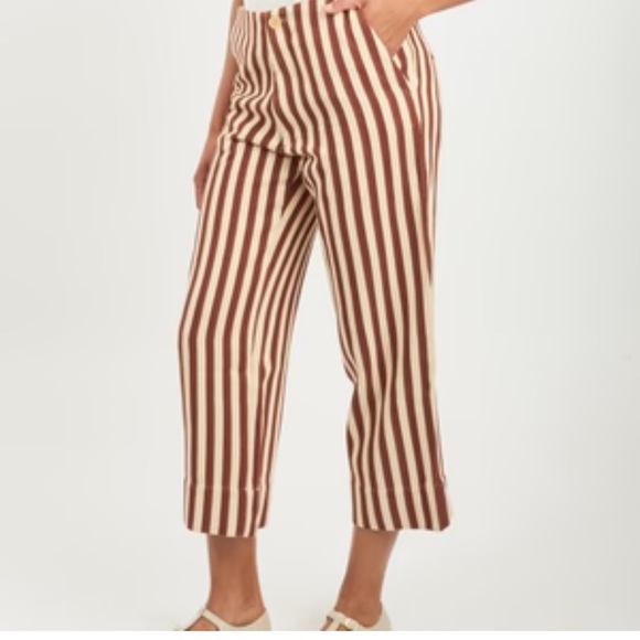 NWT CARON CALLAHAN DEXTER PANTS - AUBURN STRIPE size XL - Picture 2 of 16